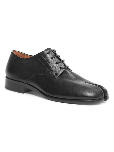 Shop Maison Margiela Men's Tabi Leather Oxford Shoes In Black