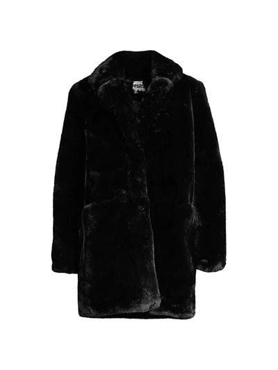 Shop Apparis Sasha Medium Faux-fur Coat In Noir