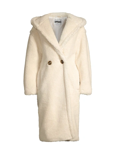 Shop Apparis Women's Mia Hooded Longline Coat In Ivory