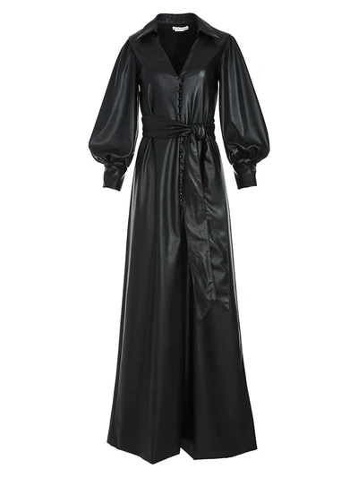 Shop Alice And Olivia Women's Zarita Vegan Leather Maxi Dress In Black