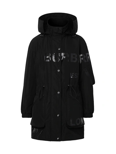 Shop Burberry Women's Dartmouth Logo Hooded Drawstring Jacket In Black