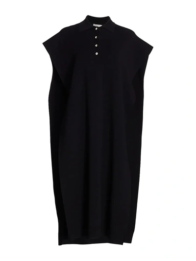 Shop The Row Aroe Collared Knit Tunic Top In Black