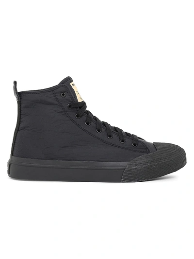 Shop Diesel Men's Astico High-top Textile Sneakers In Black
