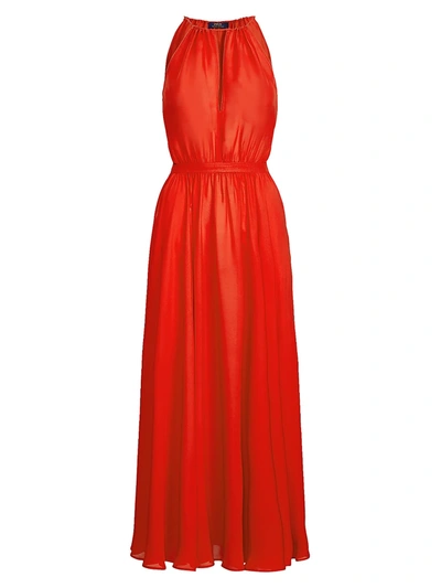 Shop Polo Ralph Lauren Women's Sleeveless Halter Maxi Dress In African Red
