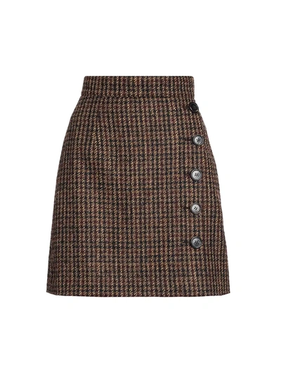 Shop Dolce & Gabbana Women's Check Mini Skirt In Check Tartan