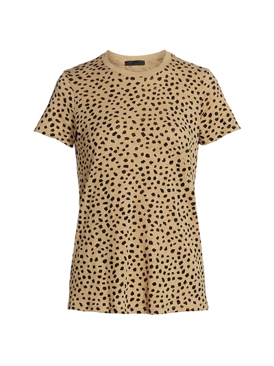 Shop Atm Anthony Thomas Melillo Cheetah Print Slub Jersey T-shirt In Camel Black