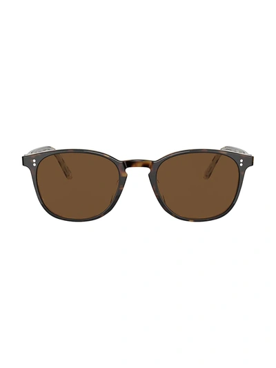 Shop Oliver Peoples Women's Finley Vintage 49mm Round Sunglasses In Brown