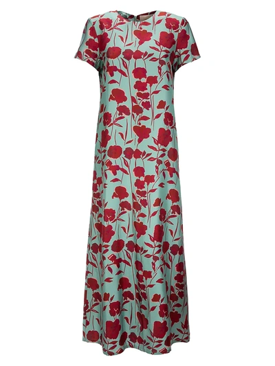Shop La Doublej Edition 22 Floral Twill Silk Swing Dress In Devon