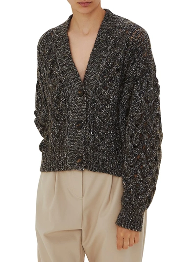 Shop Brunello Cucinelli Women's Pailette Cashmere Blend Knit Cardigan In Black