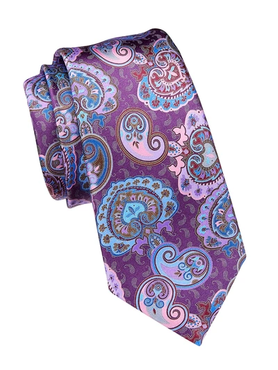Shop Ermenegildo Zegna Quindici Paisley Silk Tie In Grey