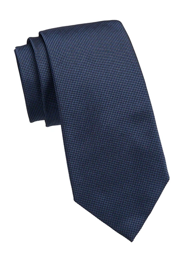 Shop Ermenegildo Zegna Essential Micro Silk Tie In Navy