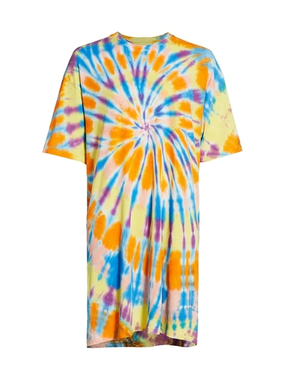 Shop Raquel Allegra Women's Tie-dye T-shirt Dress In Rainbow Love Parade