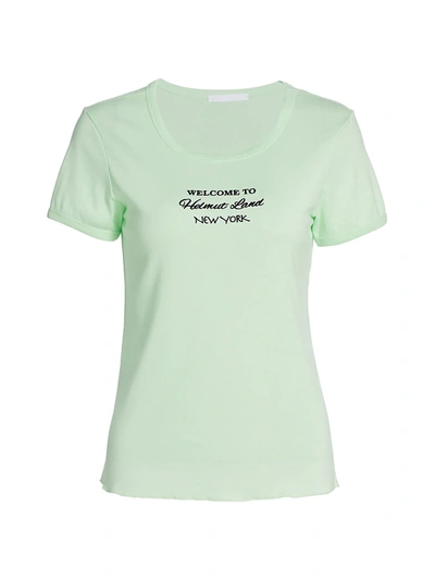 Shop Helmut Lang Women's Logo Slim-fit T-shirt In Pine Frost