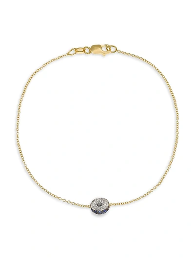 Shop Ileana Makri Evil Eye 18k Yellow Gold, Diamonds & Sapphire Leda Bracelet