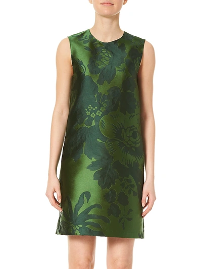 Shop Carolina Herrera Women's Sleeveless Floral Jacquard Shift Dress In Garden Green