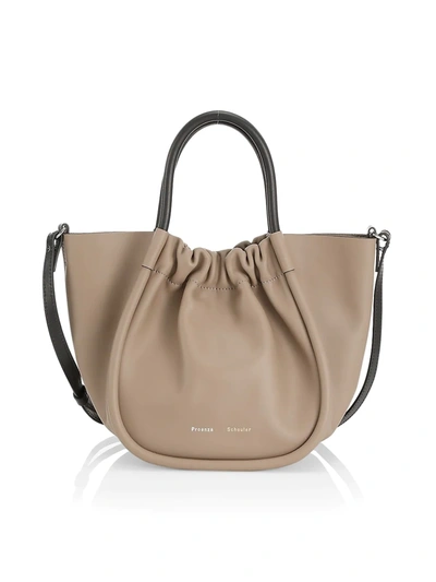 Shop Proenza Schouler Women's Small Ruched Leather Tote In Light Taupe