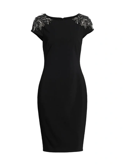Shop Badgley Mischka Downton Abbey Beaded Sheath Dress In Black