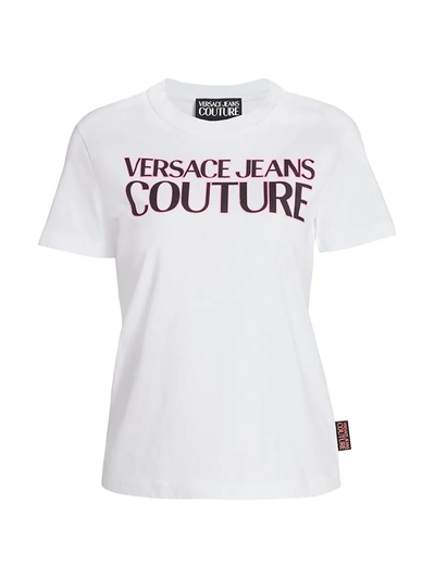 Shop Versace Jeans Couture Neon Logo T-shirt In White