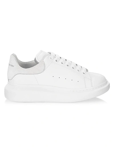 Shop Alexander Mcqueen Oversized Leather Platform Sneakers In White White
