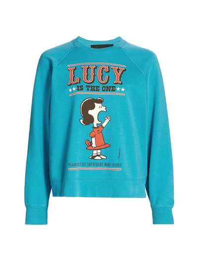 Shop The Marc Jacobs The Lucy Sweatshirt In Washed Blue