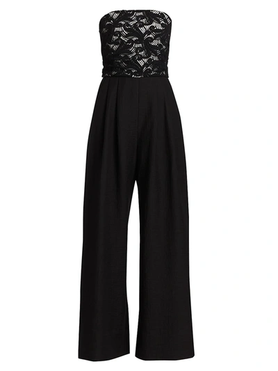 Shop Rachel Comey Loring Strapless Lace Jumpsuit In Black