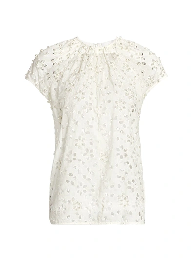 Shop Rachel Comey Perla Cutwork Sutter Top In White