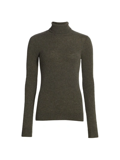 Shop Atm Anthony Thomas Melillo Cashmere Turtleneck Top In Heather Army