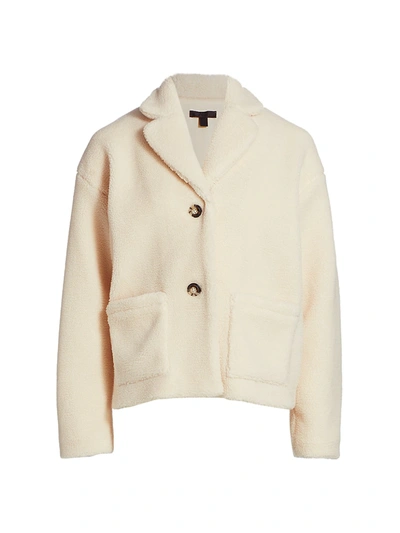 Shop Atm Anthony Thomas Melillo Women's Sherpa Cropped Jacket In Chalk