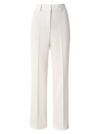 Shop Akris Flore Wool Pants In Le Blanc