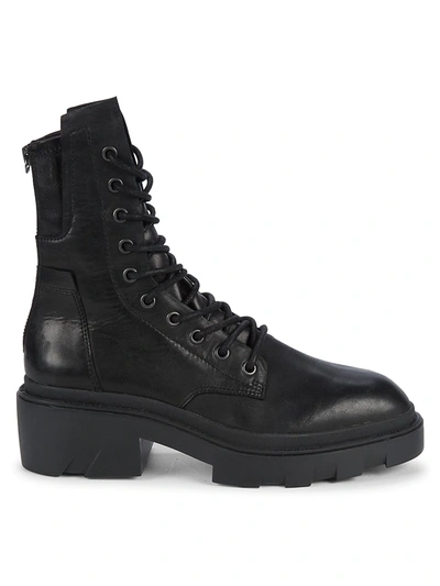 Shop Ash Women's Madness Leather Combat Boots In Black