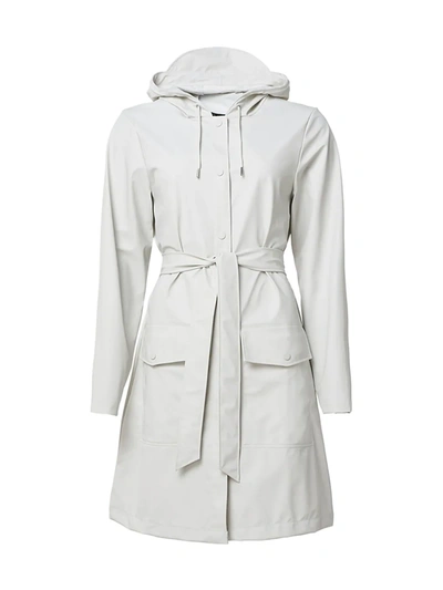 Shop Rains Utility Belted Coat In Off White