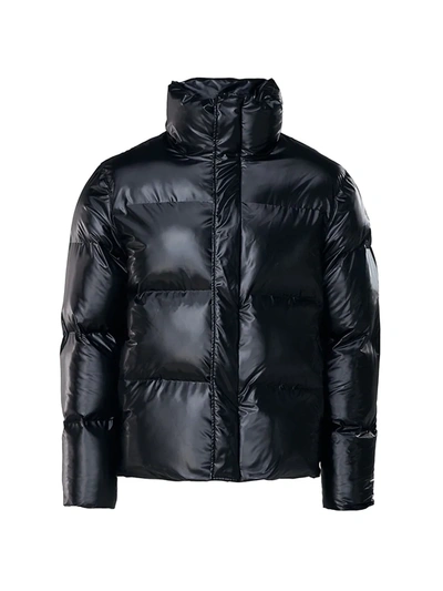 Shop Rains Women's Boxy Insulated Puffer Jacket In Shiny Black