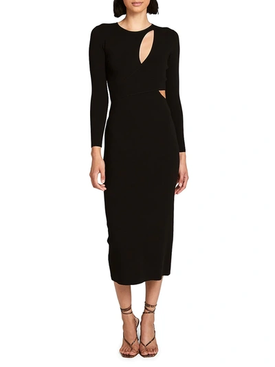 Shop A.l.c Women's Lorelei Cutout Midi Dress In Black