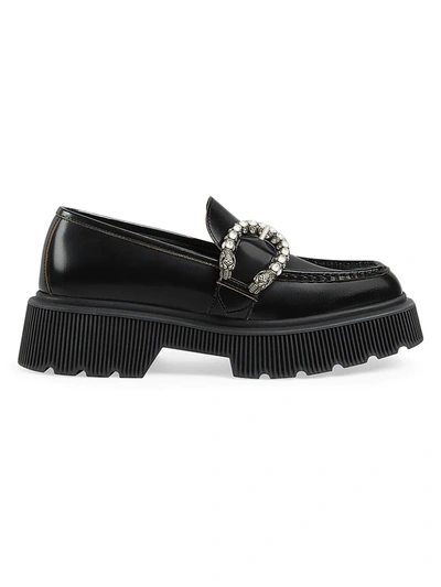 Shop Gucci Lug Sole With Buckle Drivers In Nero
