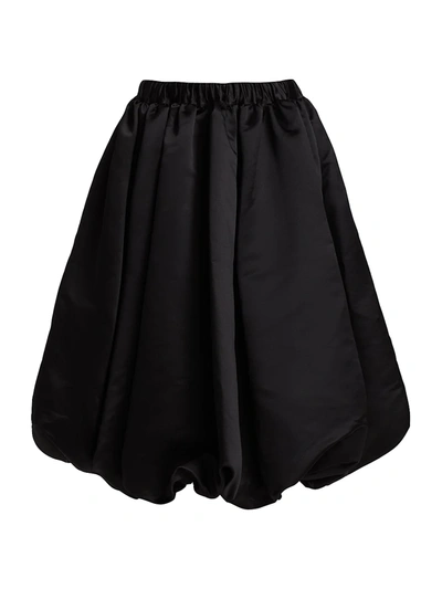 Shop Comme Des Garçons Women's Satin Bubble-hem Midi Skirt In Black