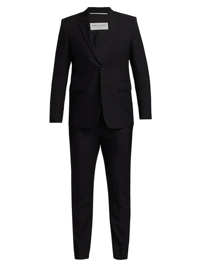 Shop Saint Laurent Men's Virgin Wool Suit In Noir