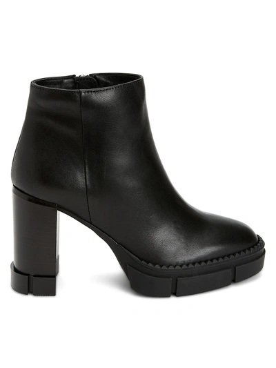 Shop Aquatalia Women's Iola Lug-sule Leather Ankle Boots In Black