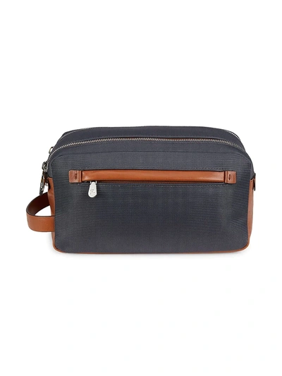 Shop Brunello Cucinelli Men's Tech Fabric & Leather Travel Bag In Grey