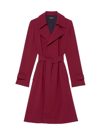 Shop Theory Oaklane Trench Coat In Currant