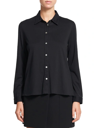 Shop Theory Trapeze Button-front Shirt In Black