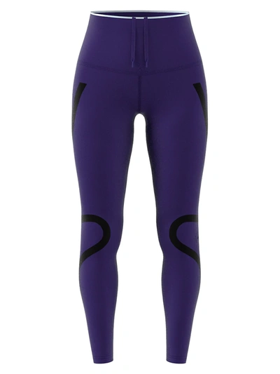 Shop Adidas By Stella Mccartney Tp Tight Leggings In Collegiate Purple Black