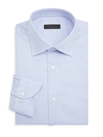 Shop Saks Fifth Avenue Men's Collection Pin Dot Dress Shirt In Blue