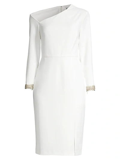 Shop Aidan Mattox Asymmetrical Cocktail Dress In Ivory