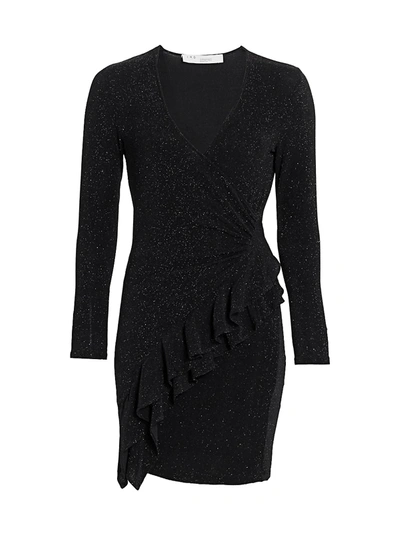 Shop Iro Women's Hime V-neck Sparkle Wrap Dress In Black Lurex