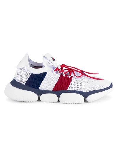 Shop Moncler The Bubble Mix Media Chunky Sneakers In White