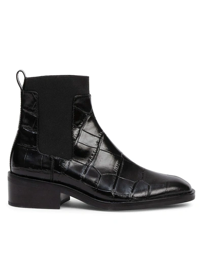 Shop 3.1 Phillip Lim / フィリップ リム Alexa Croc-embossed Leather Chelsea Boots In Black