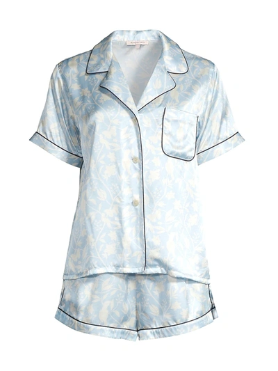 Shop Morgan Lane Katelyn 2-piece Short-sleeve Shirt & Shorts Set In Sky Blue