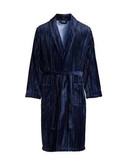 Shop Hom Men's Peter Quilted Robe In Navy