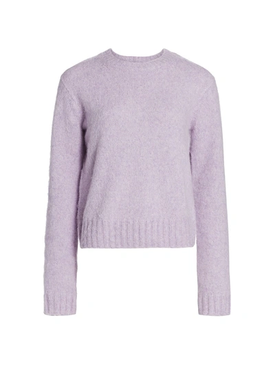 Shop Helmut Lang Women's Brushed Crewneck Sweater In Lavender