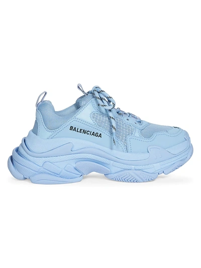 Shop Balenciaga Women's Triple S Sneakers In Light Blue